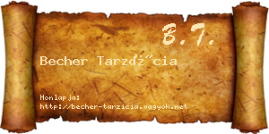 Becher Tarzícia névjegykártya